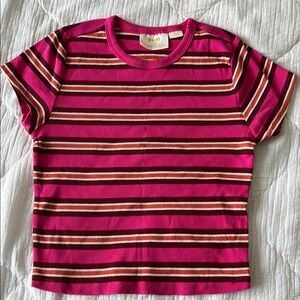 Anthropologie Striped Pink T-Shirt